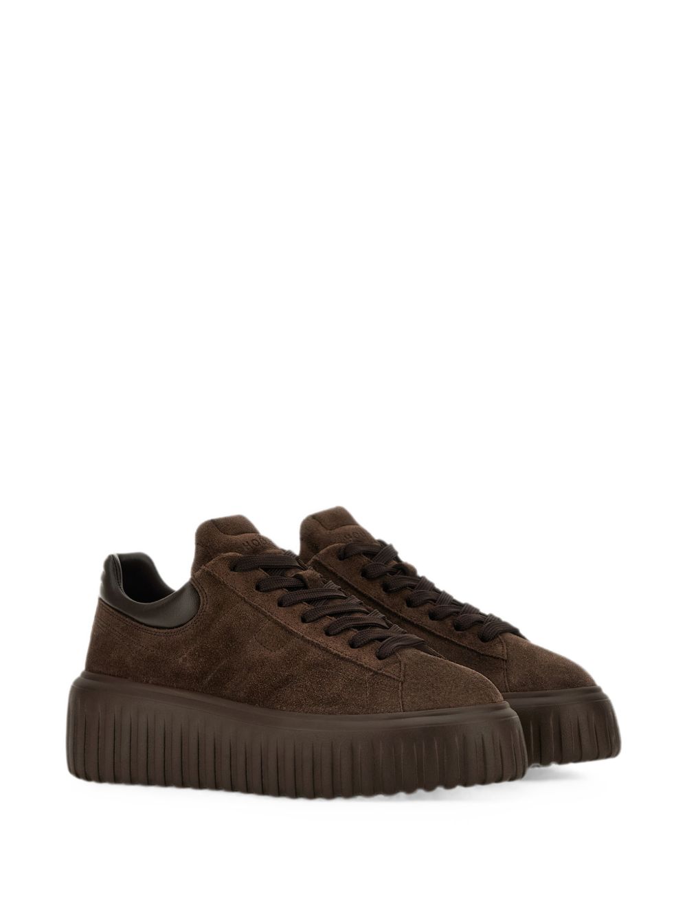 Sneakers Hi Striped in marrone <BR/> 