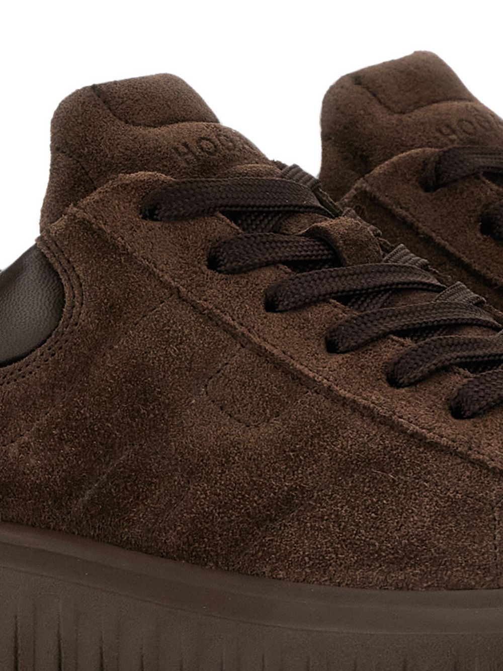 Sneakers Hi Striped in marrone <BR/> 