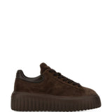 Sneakers Hi Striped in marrone <BR/> 