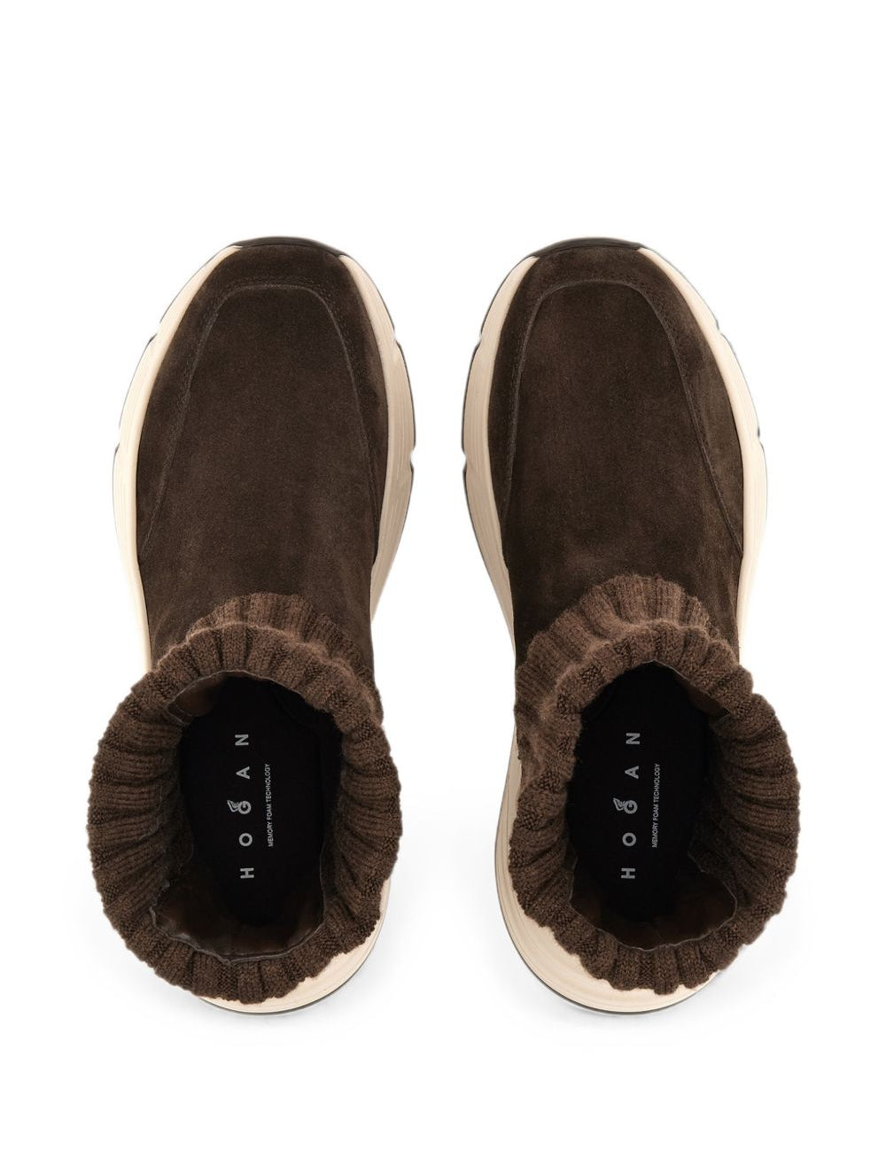 Sneakers Hi-Fi in maglia in marrone 