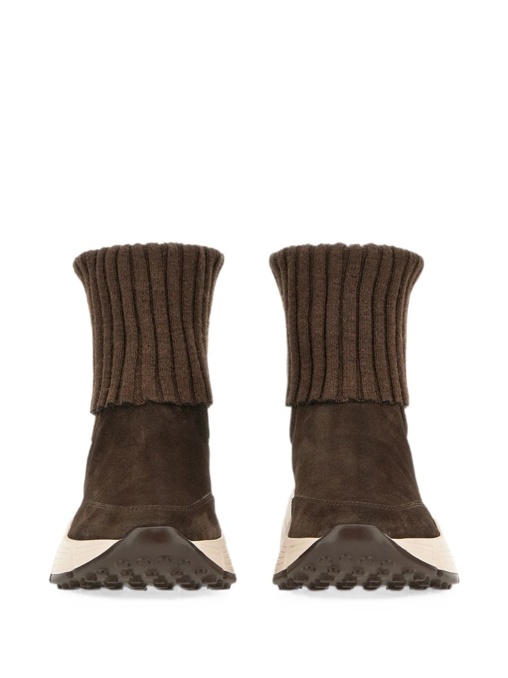Sneakers Hi-Fi in maglia in marrone 