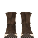 Sneakers Hi-Fi in maglia in marrone 