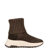 Sneakers Hi-Fi in maglia in marrone 