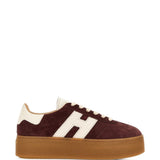 Sneakers H698 con suola chunky in bordeaux 