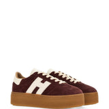 Sneakers H698 con suola chunky in bordeaux 