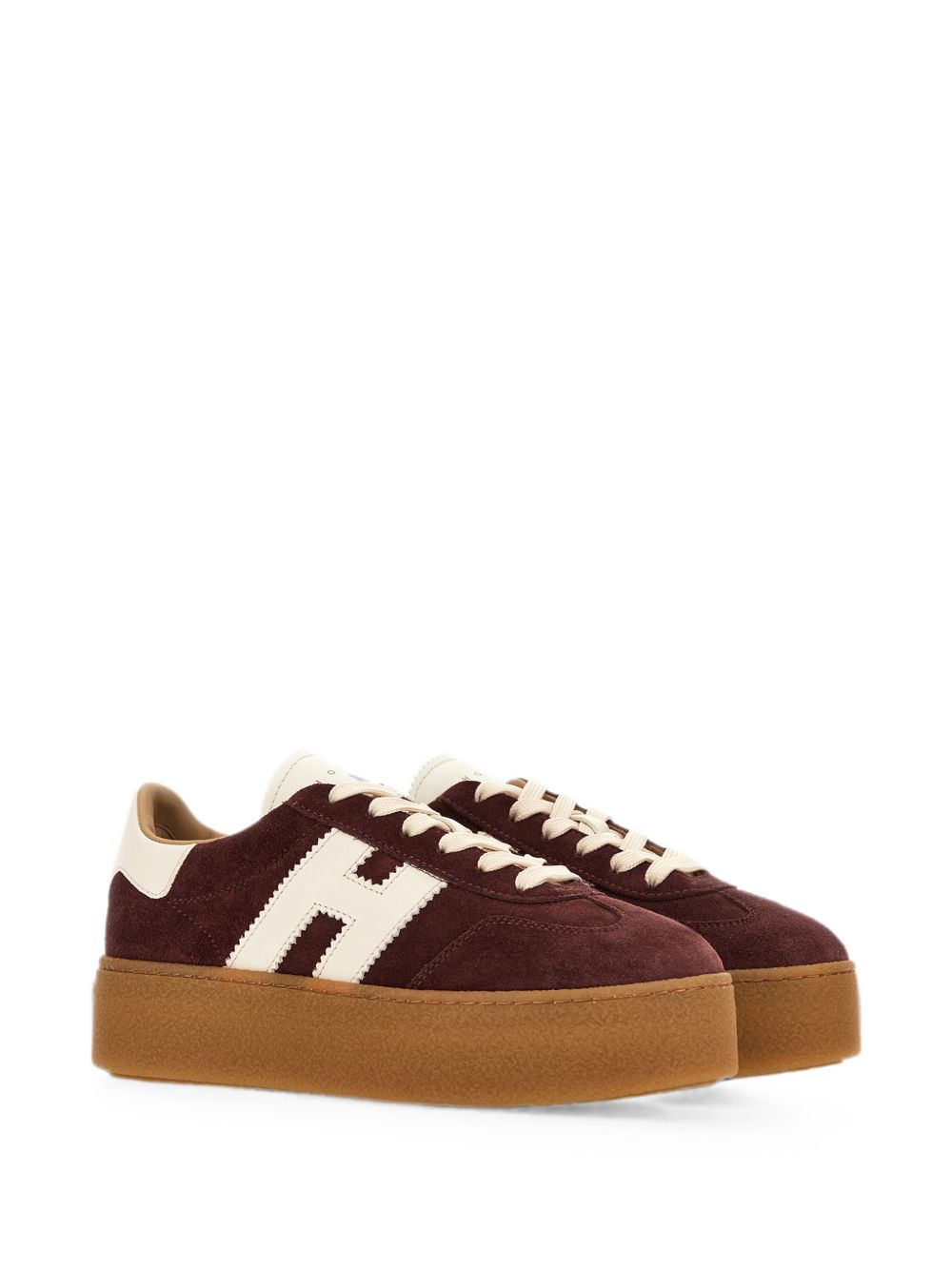 Sneakers H698 con suola chunky in bordeaux 