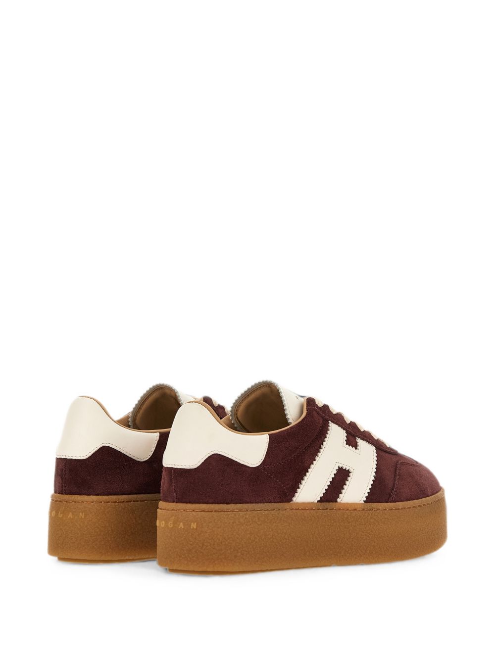 Sneakers H698 con suola chunky in bordeaux 