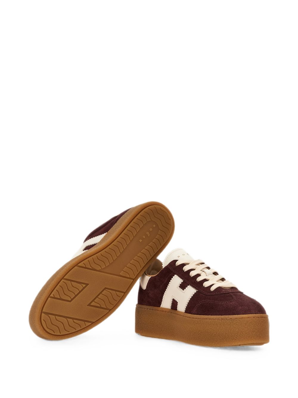 Sneakers H698 con suola chunky in bordeaux 
