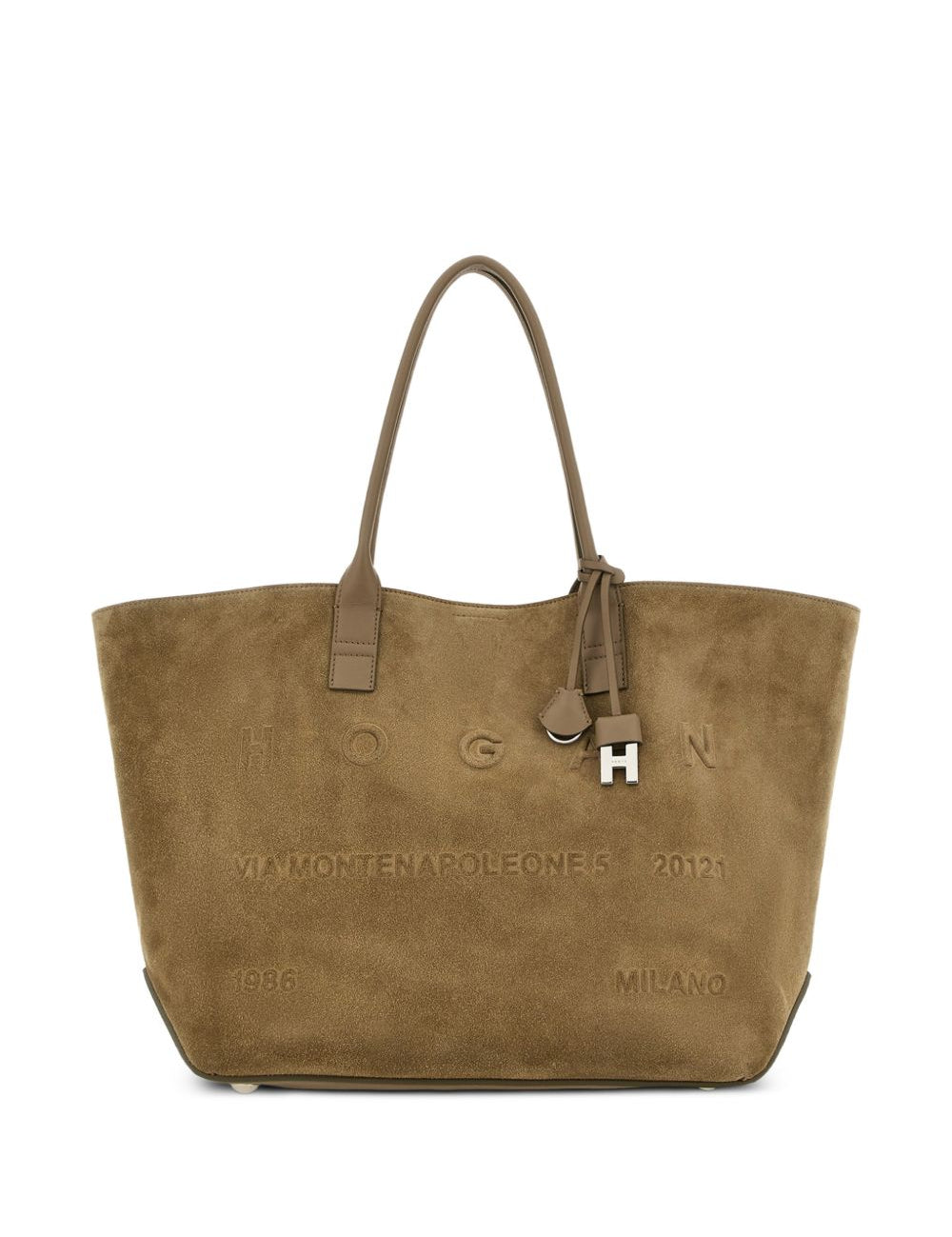 Borsa a spalla con logo in marrone 