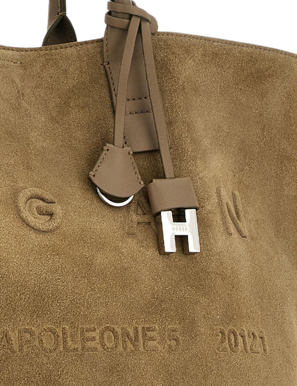 Borsa a spalla con logo in marrone 