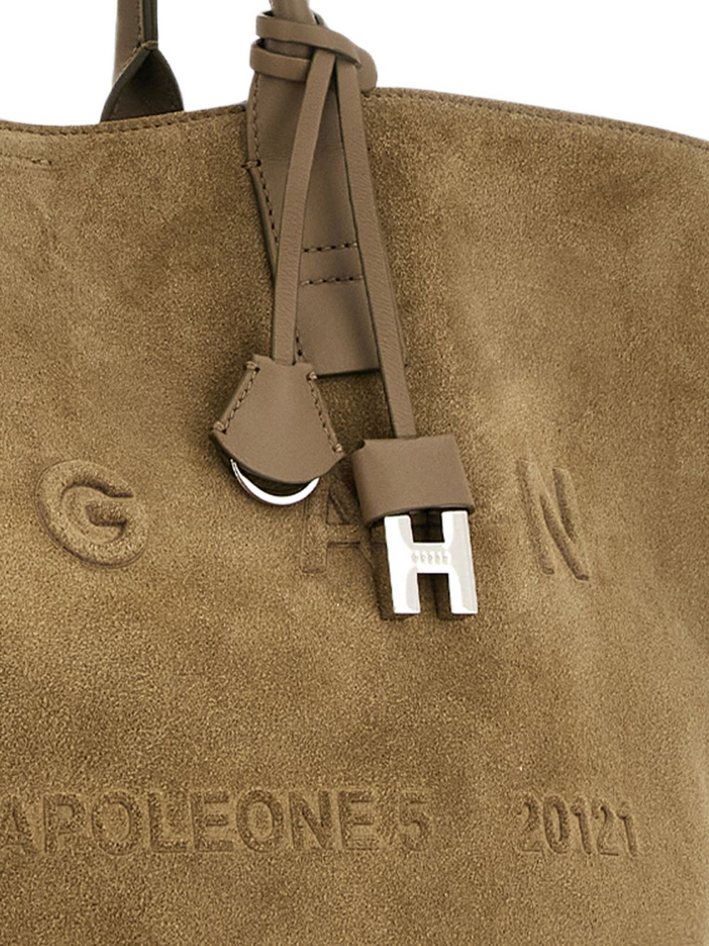 Borsa a spalla con logo in marrone 
