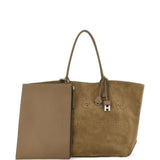 Borsa a spalla con logo in marrone 