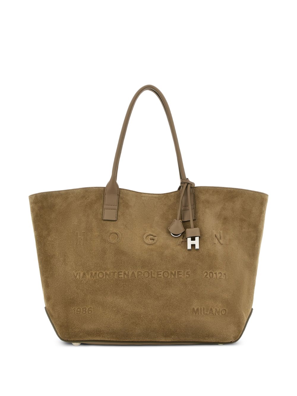 Borsa a spalla con logo in marrone 