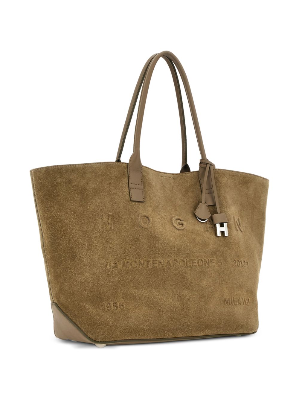 Borsa a spalla con logo in marrone 