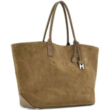Borsa a spalla con logo in marrone 