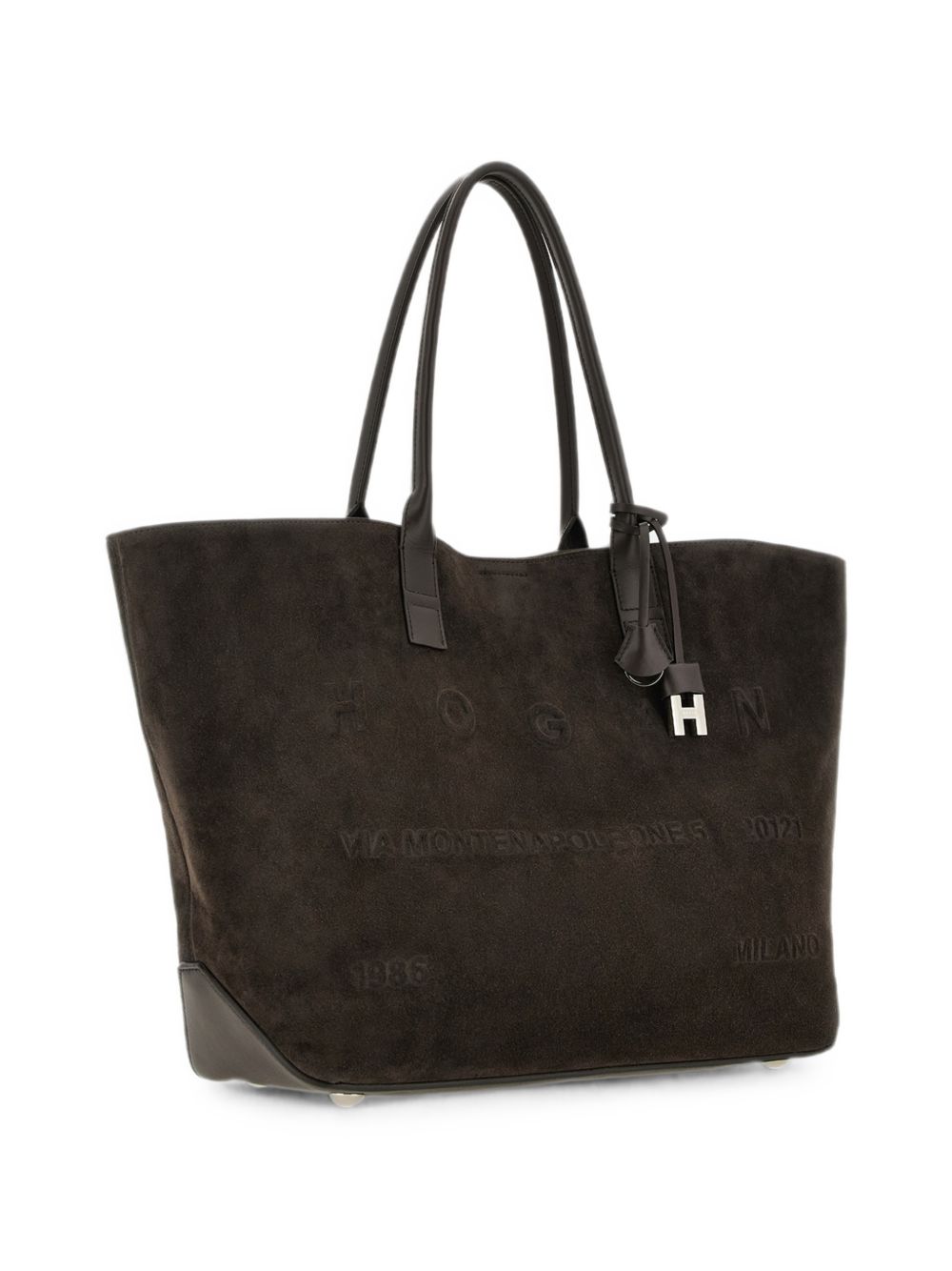 Borsa a spalla con logo in marrone 
