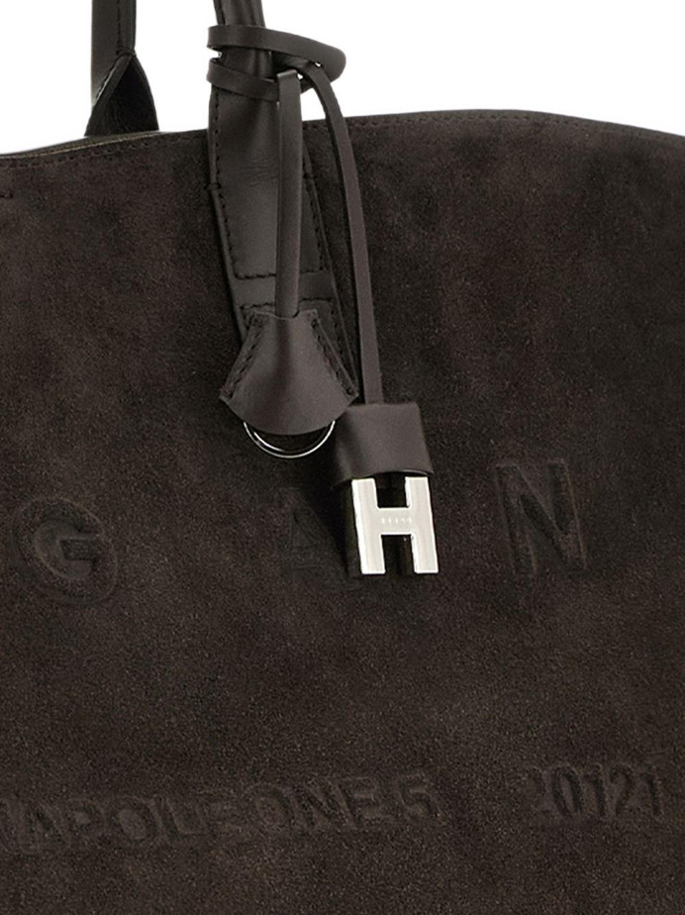Borsa a spalla con logo in marrone 