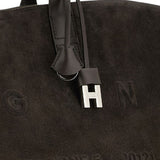 Borsa a spalla con logo in marrone 