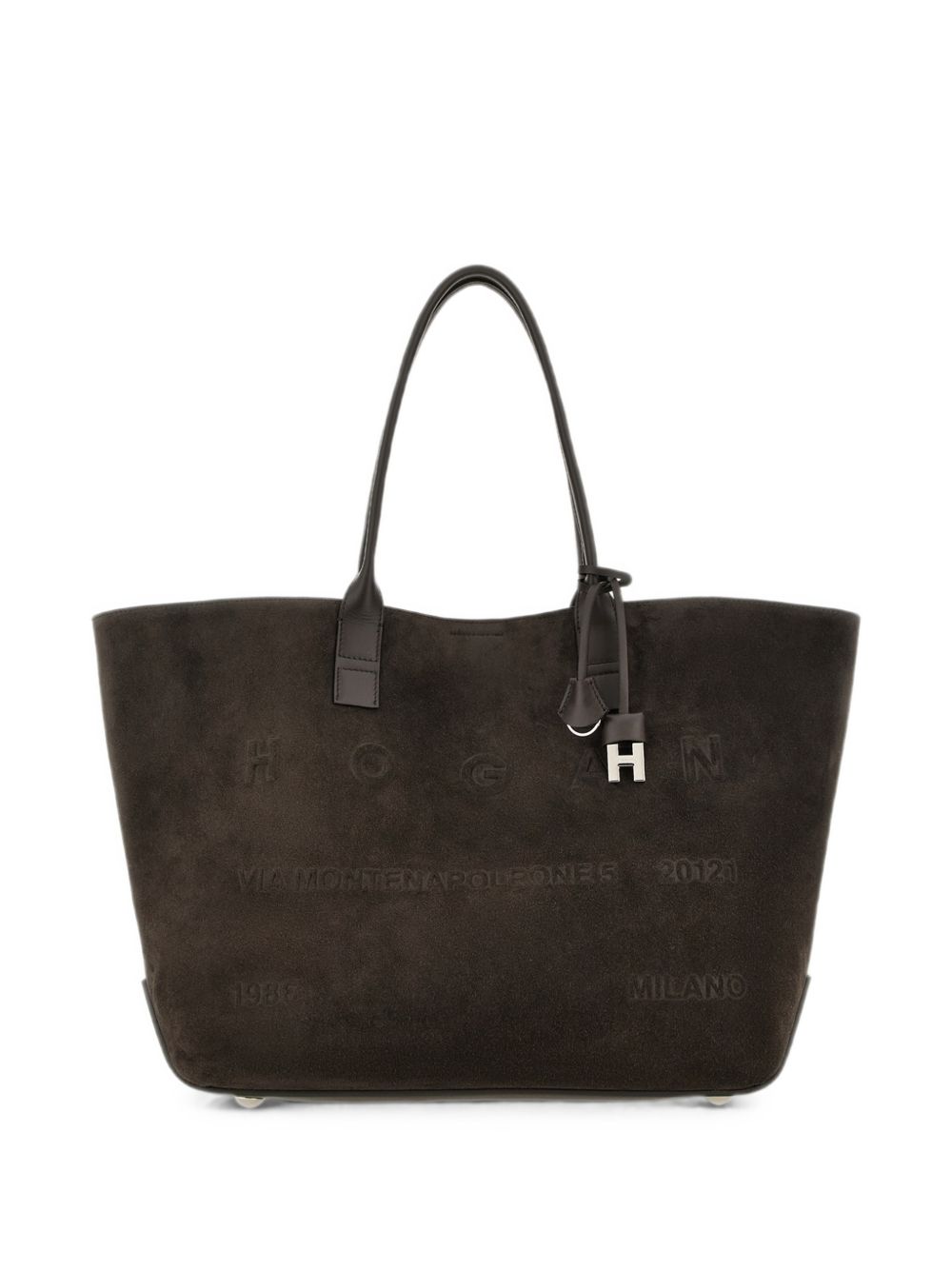Borsa a spalla con logo in marrone 