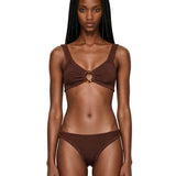 Bikini Julia con design ad anello in marrone 