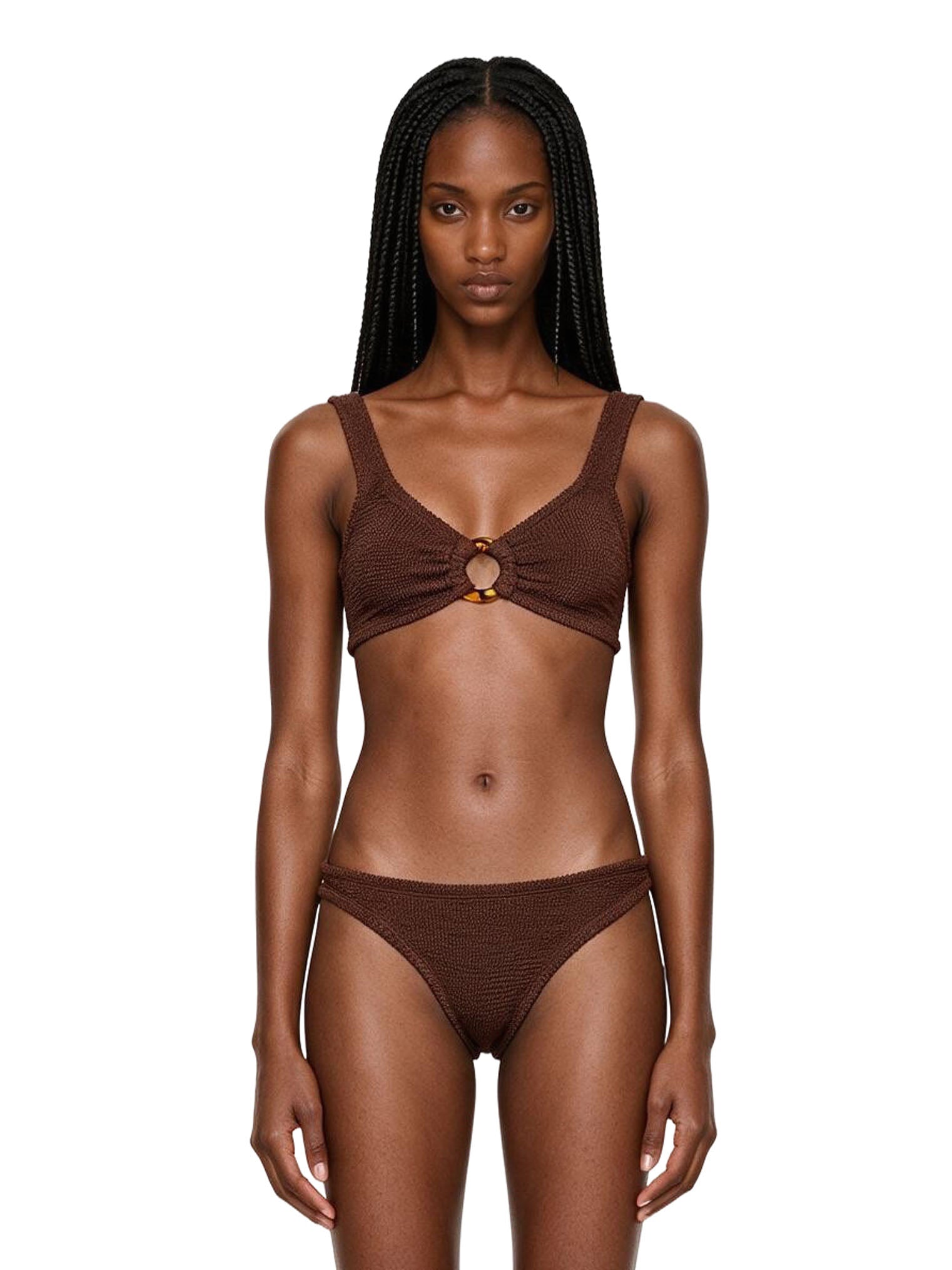 Bikini Julia con design ad anello in marrone 