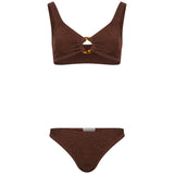 Bikini Julia con design ad anello in marrone 