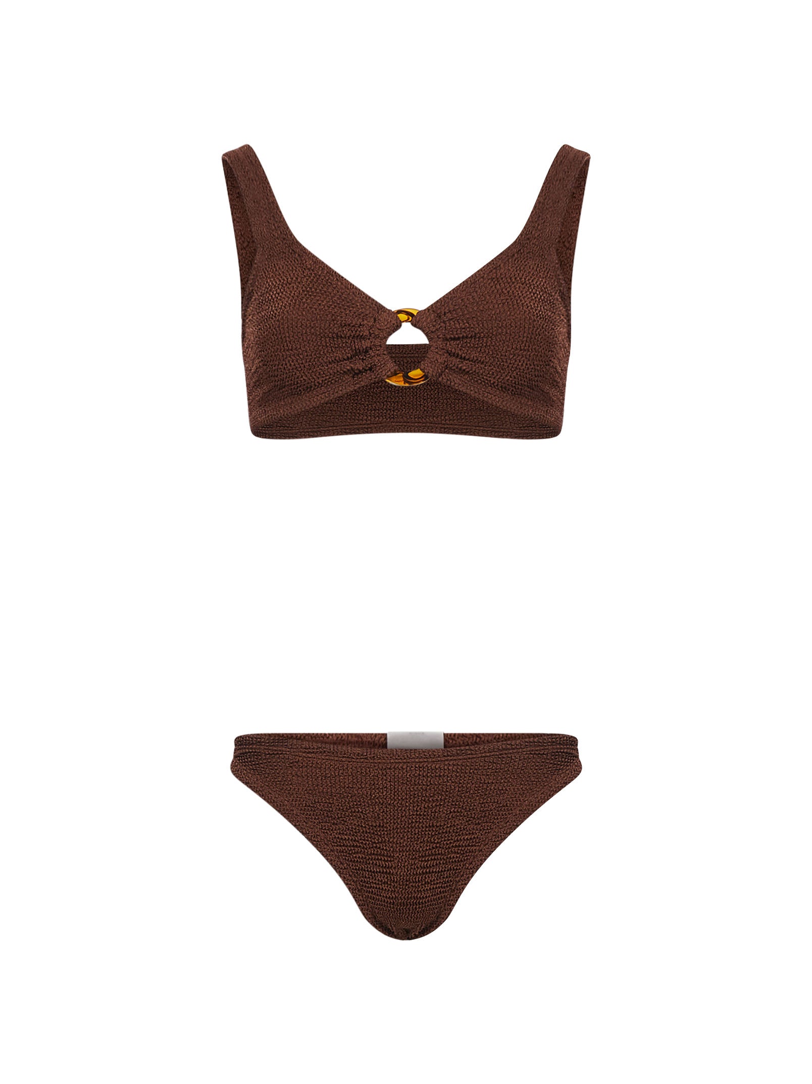 Bikini Julia con design ad anello in marrone 