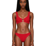 Bikini Julia con design ad anello in rosso 