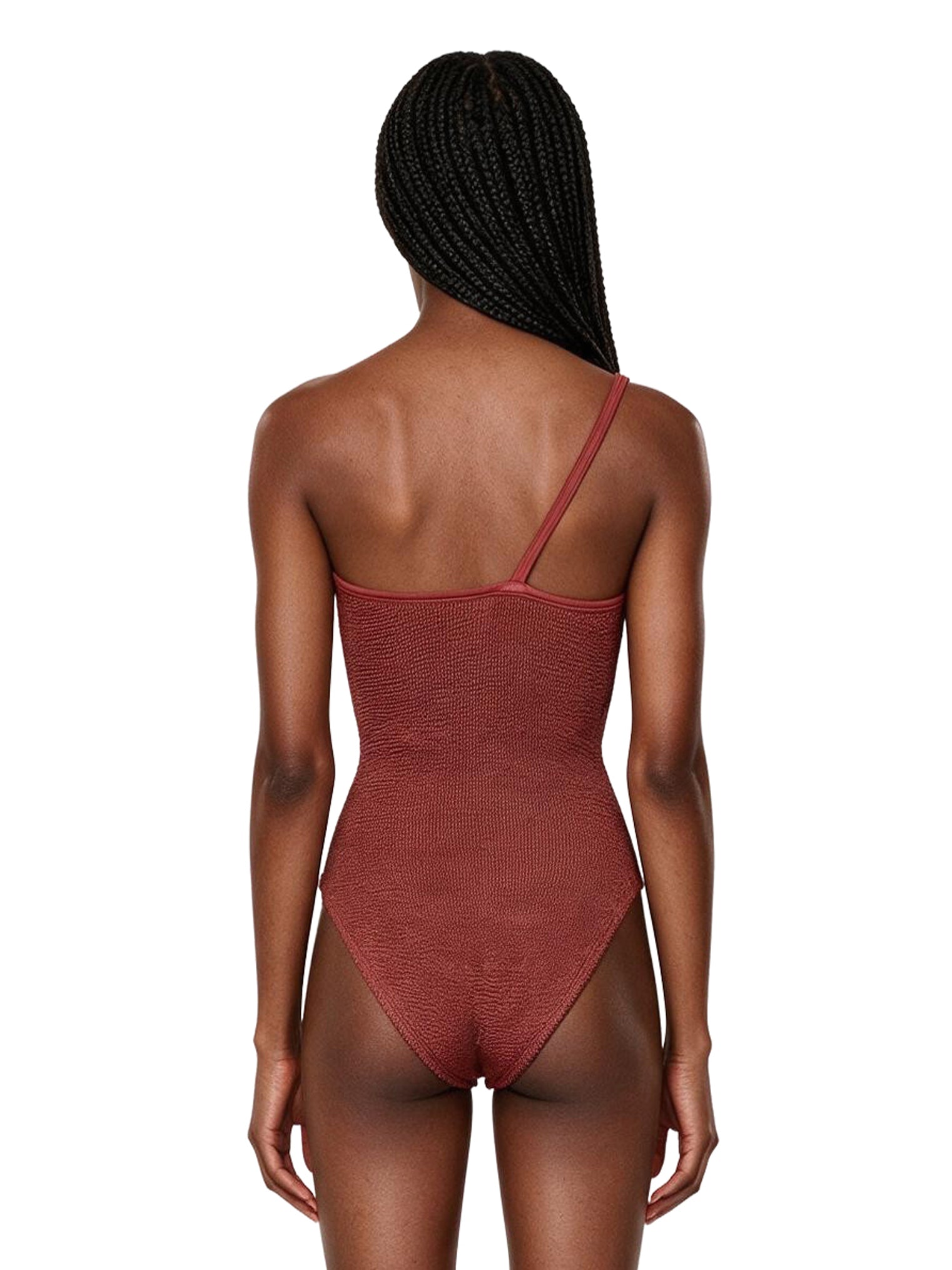 Costume intero monospalla clara in rosso 