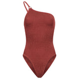 Costume intero monospalla Clara in rosso 