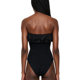 Costume intero Eloise con ruches in nero 