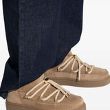 Stivaletti in pelle con lacci classic in beige 