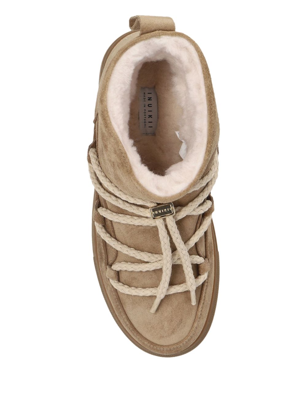 Stivaletti in pelle con lacci classic in beige 