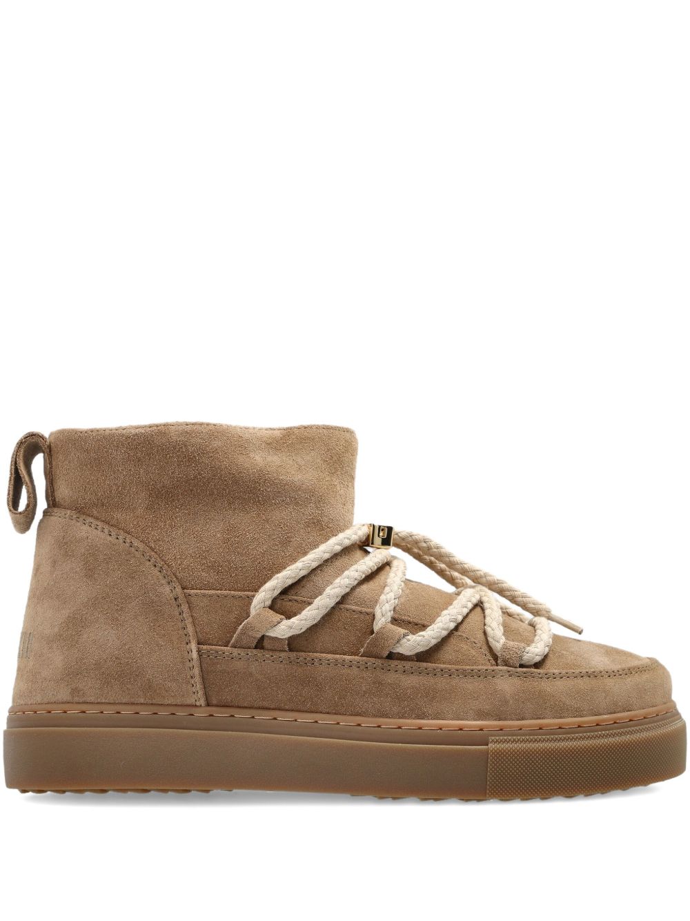 Stivaletti in pelle con lacci classic in beige 