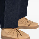 Stivaletti in pelle con lacci classic in beige 