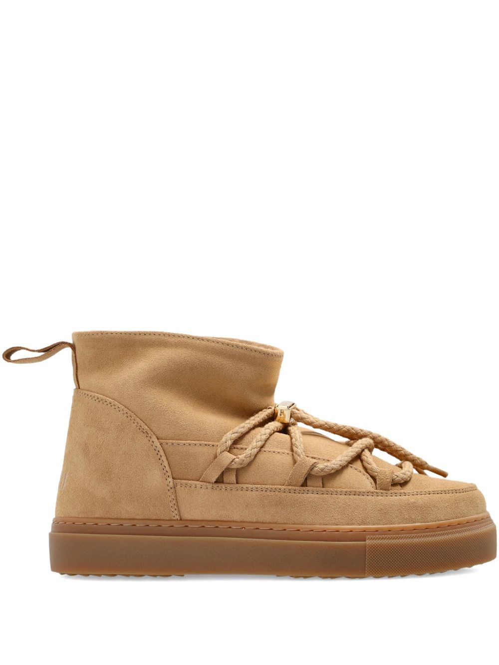 Stivaletti in pelle con lacci classic in beige 