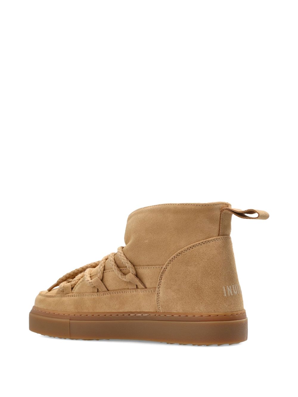 Stivaletti in pelle con lacci classic in beige 