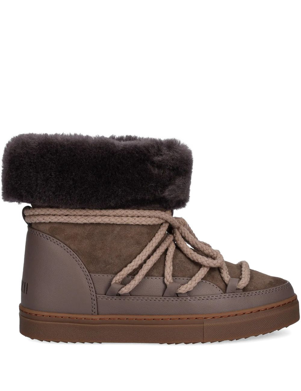 Stivaletti in pelle con lacci classic in beige 