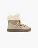 Lace-up shearling ankle boots in beige