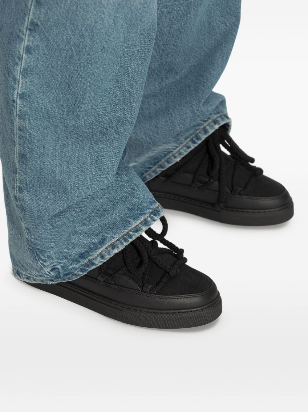Stivaletti in pelle con lacci classic in nero 