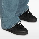 Stivaletti in pelle con lacci classic in nero 