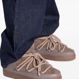 Stivaletti in pelle con lacci classic in grigio 