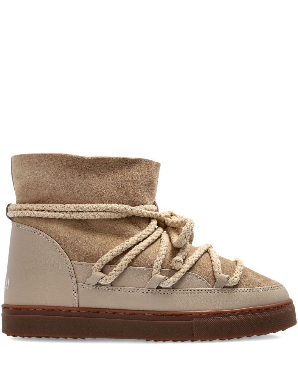 Stivaletti in pelle con lacci classic in beige 