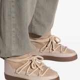 Stivaletti in pelle con lacci classic in beige 
