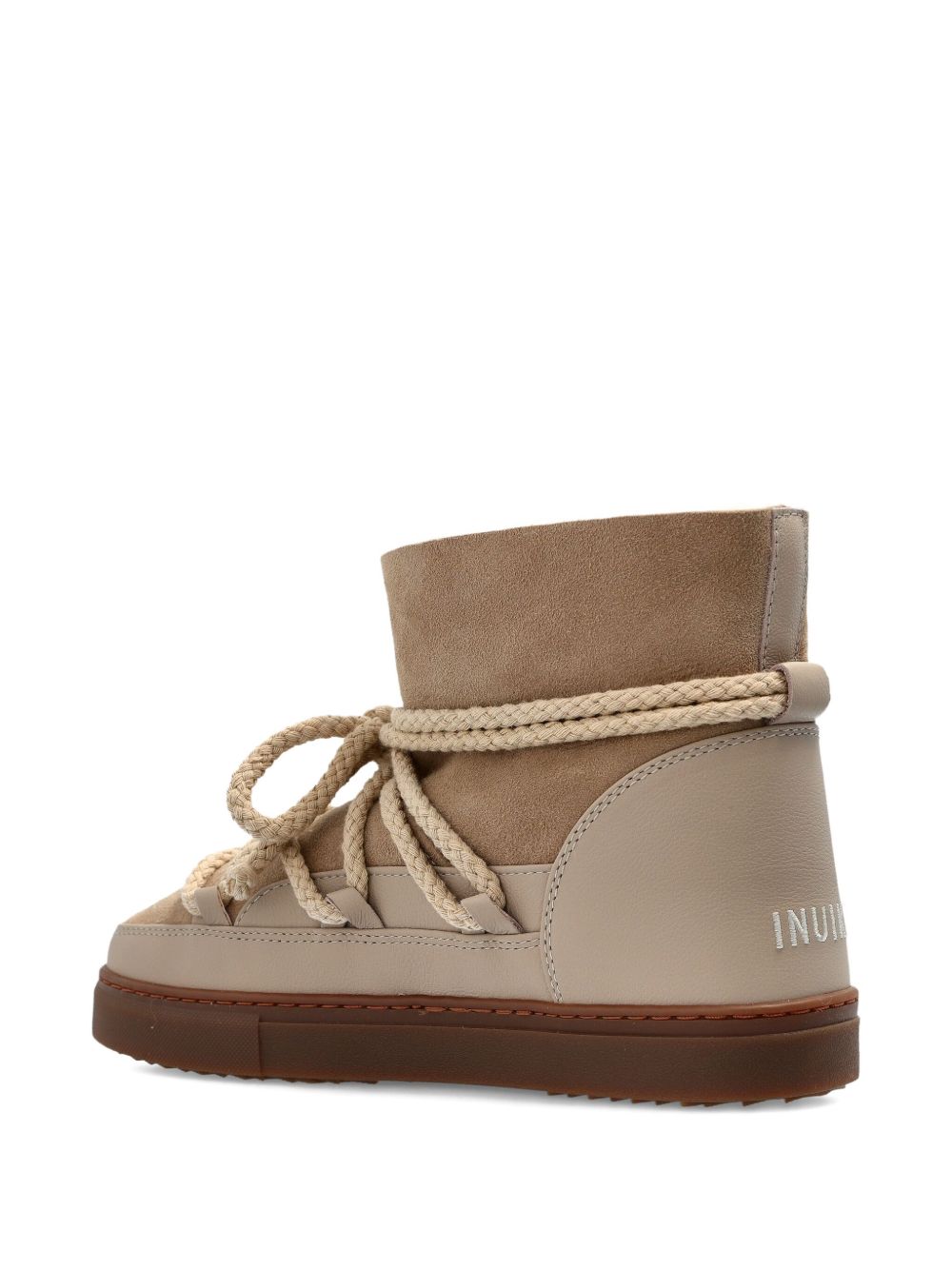 Stivaletti in pelle con lacci classic in beige 