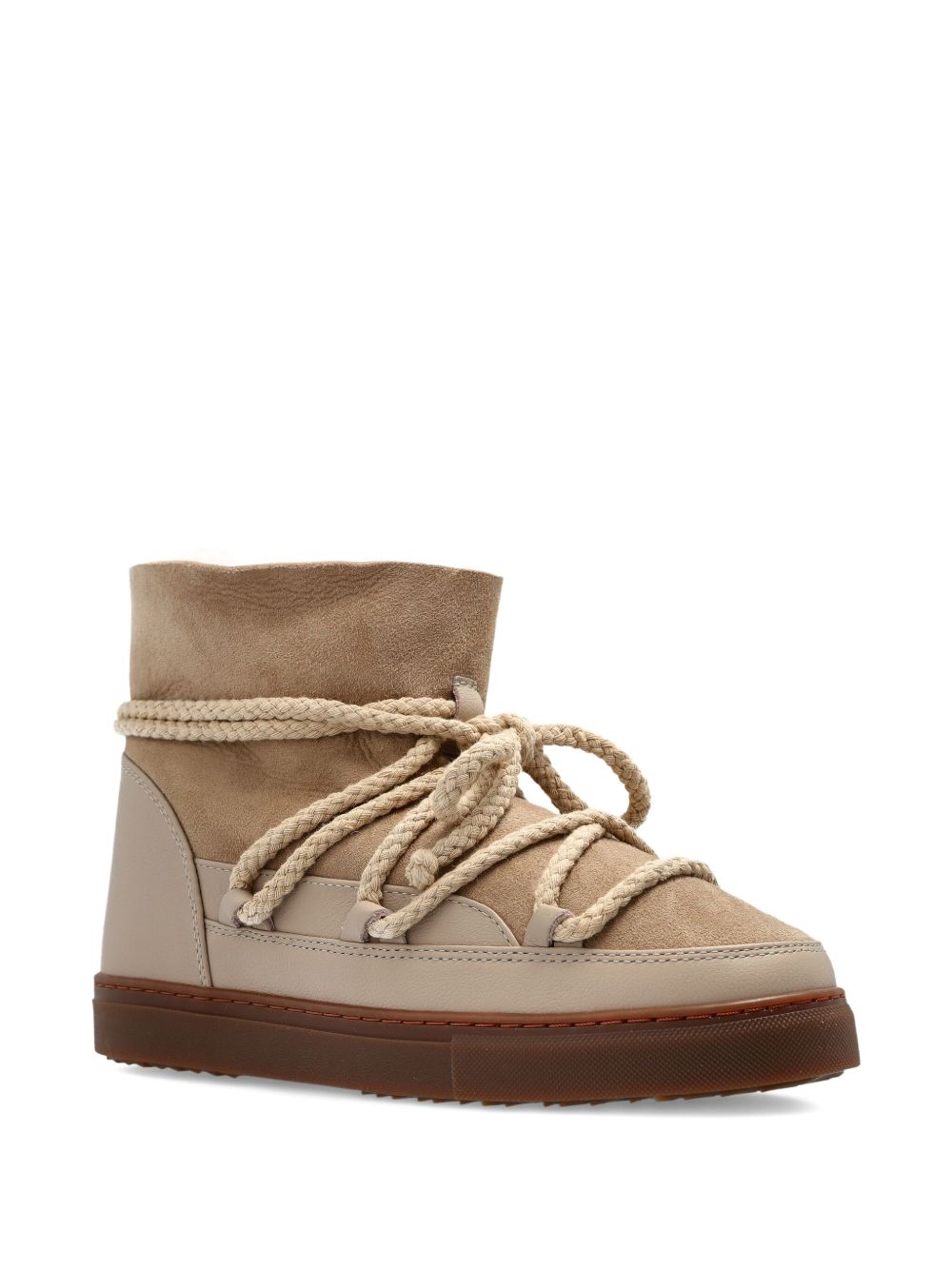 Stivaletti in pelle con lacci classic in beige 