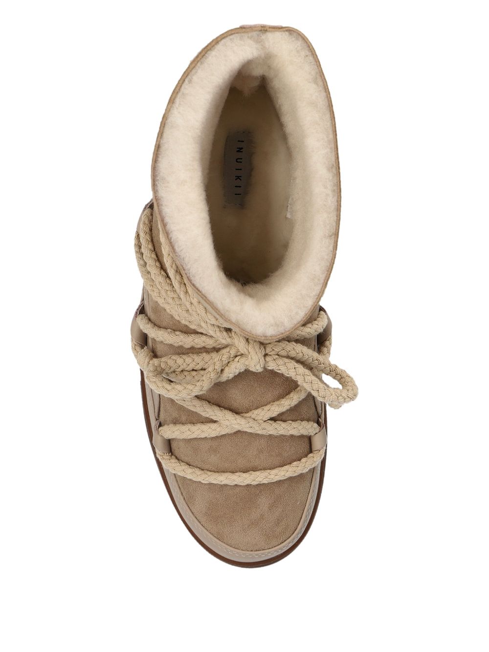 Stivaletti in pelle con lacci classic in beige 