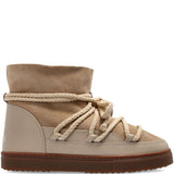 Stivaletti in pelle con lacci classic in beige 