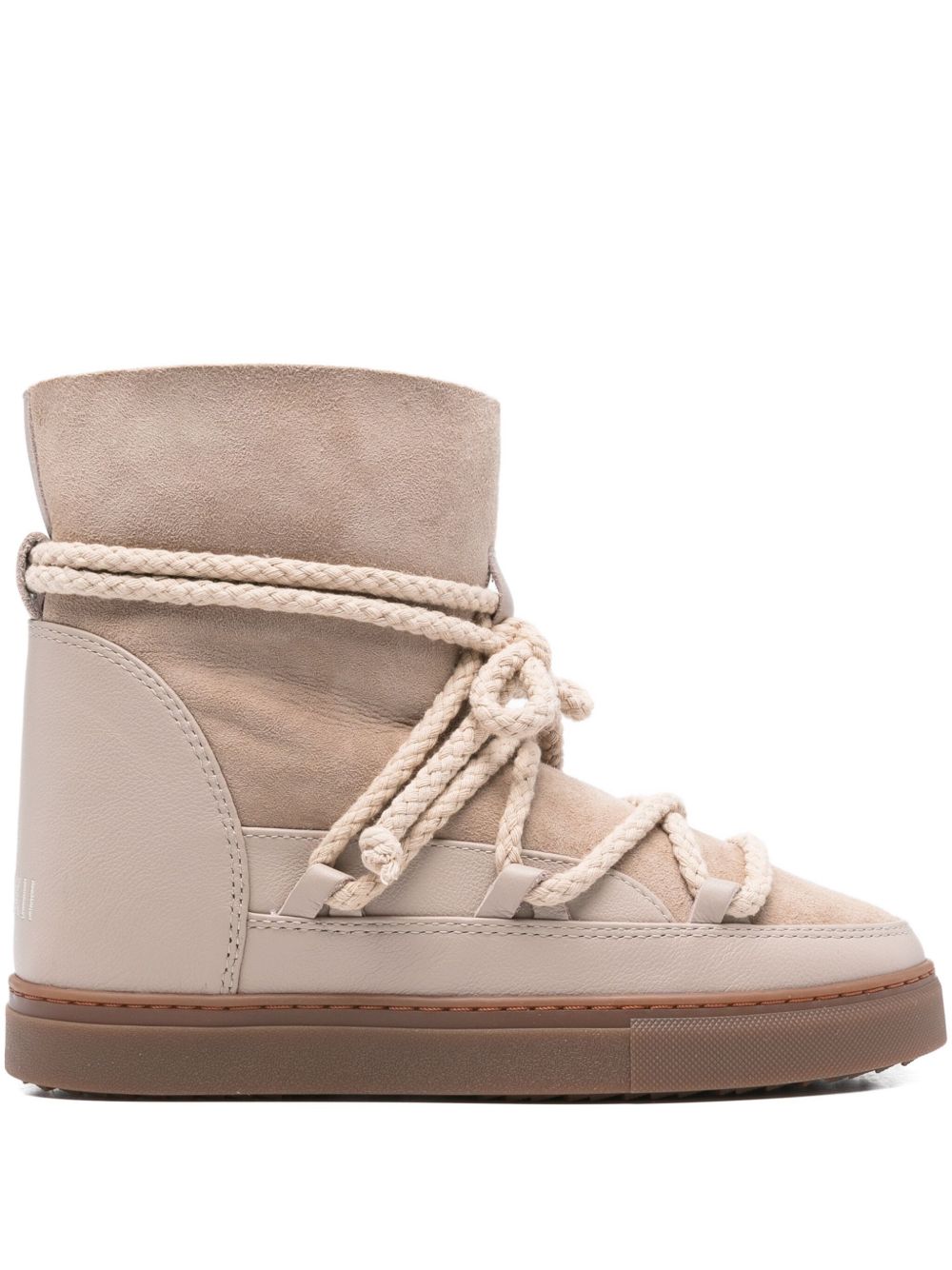 Stivaletti con lacci classic wedge in beige 