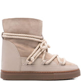 Stivaletti con lacci classic wedge in beige 